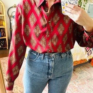 Vintage Printed Button-Down